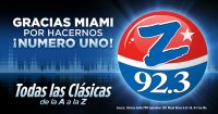 WCMQ-FM Z92.3 FM LA ESTACIÓN N°1 HISPANA, LÍDER EN SINTONÍA RADIAL EN EL MERCADO DE MIAMI-FT. LAUDERDALE, HOLLYWOOD